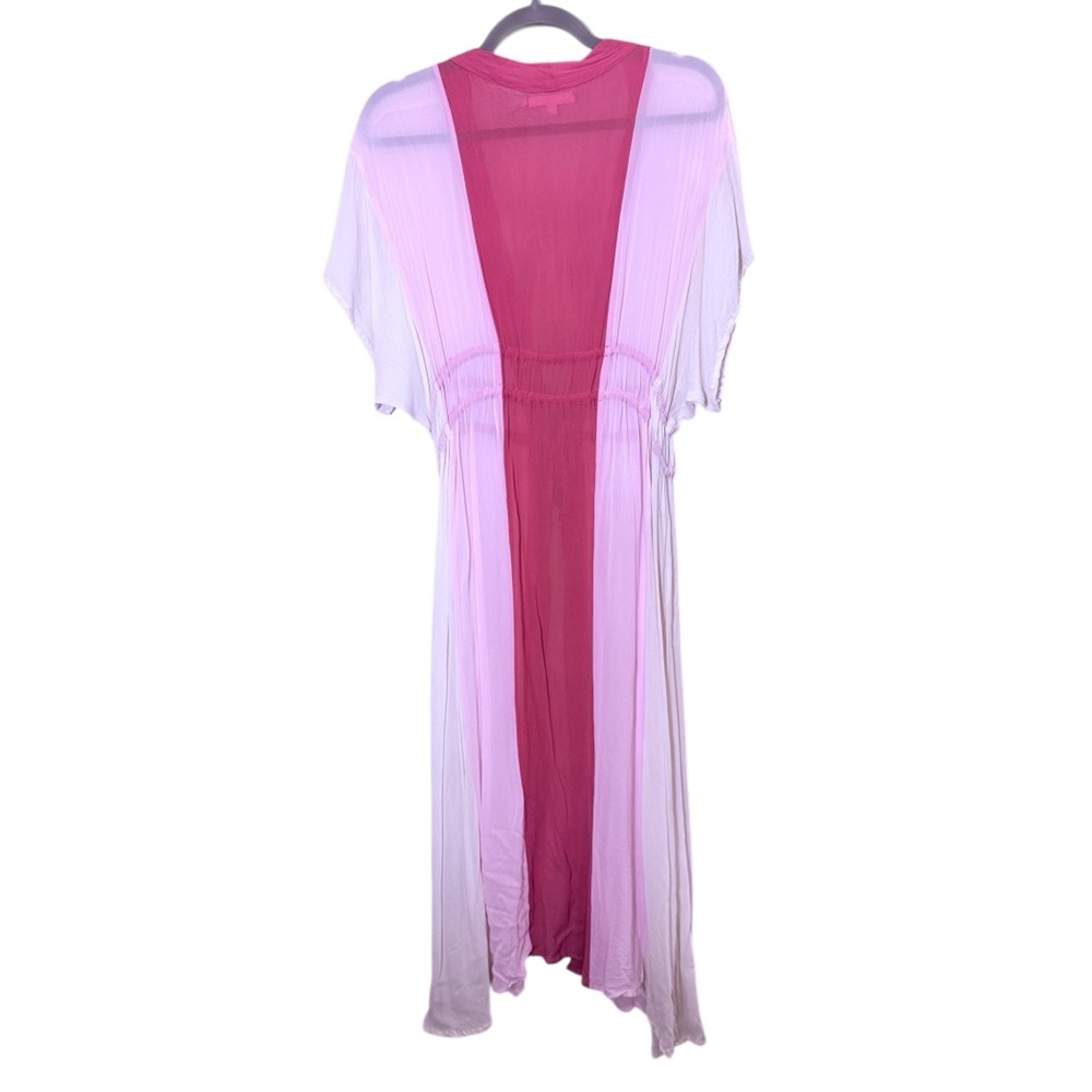 NFC X Free People Womens Sheer Chiffon Boho Long Kaftan Kimono Robe Sz O/S - Picture 5 of 9